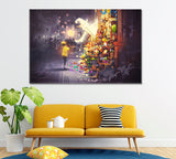 Wizard Gives Magic Lollipop to Little Boy Canvas Print ArtLexy 1 Panel 24"x16" inches 