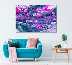 Purple Marbled Waves Canvas Print ArtLexy 1 Panel 24"x16" inches 