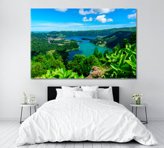 Crater Lake Sao Miguel Azores Canvas Print ArtLexy 1 Panel 24"x16" inches 