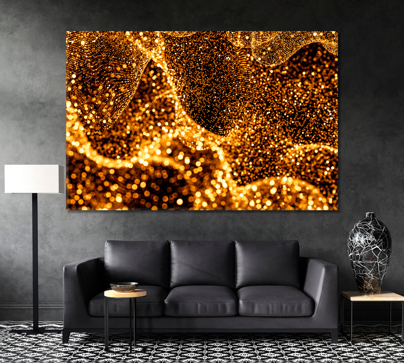 Gold Glitter Canvas Print ArtLexy 1 Panel 24"x16" inches 