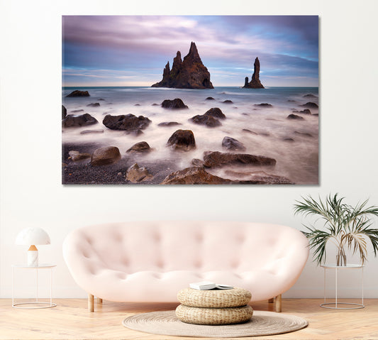 Reynisdrangar Cliffs Iceland Canvas Print ArtLexy 1 Panel 24"x16" inches 