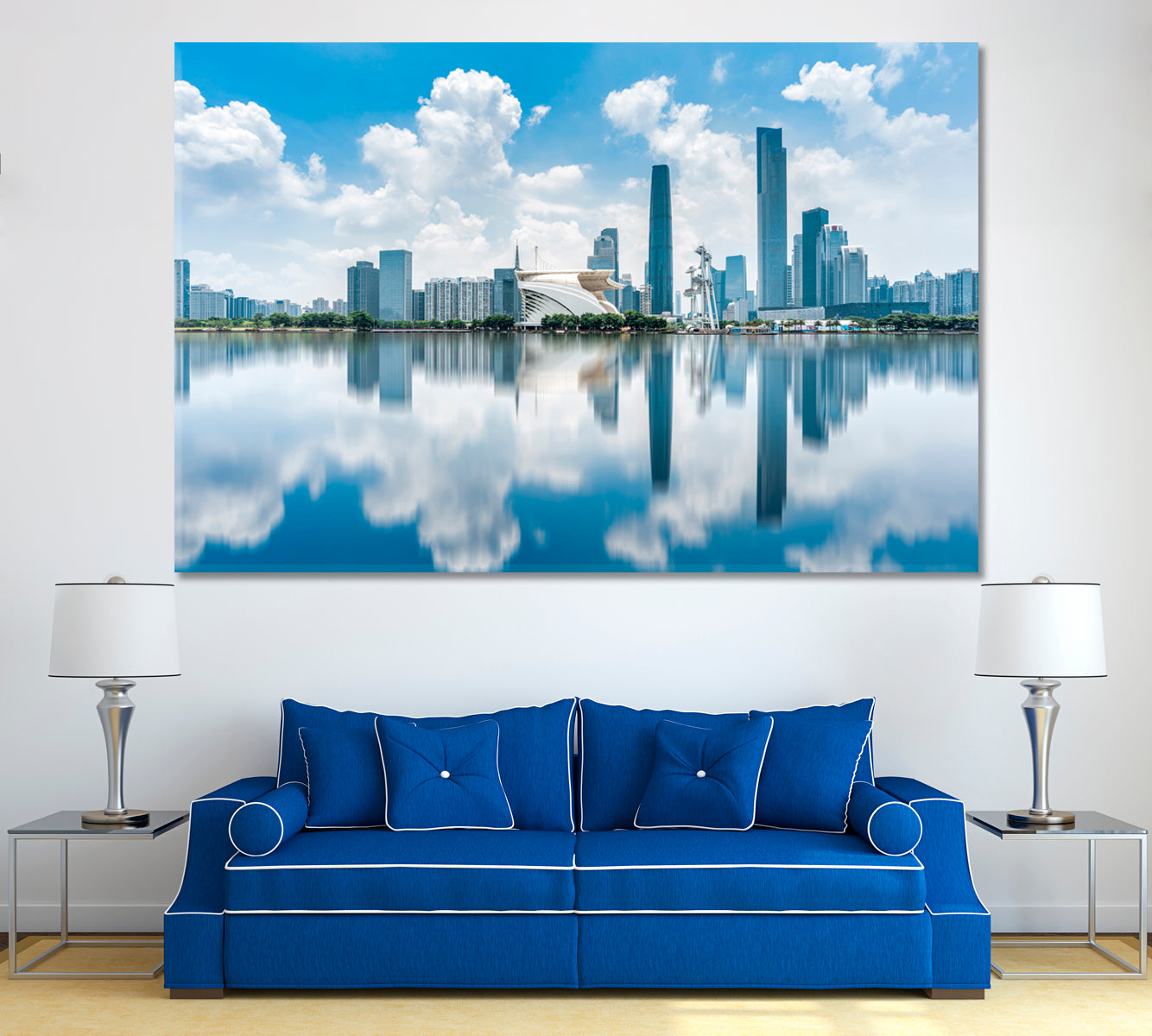 Guangzhou City Skyline Canvas Print ArtLexy 1 Panel 24"x16" inches 