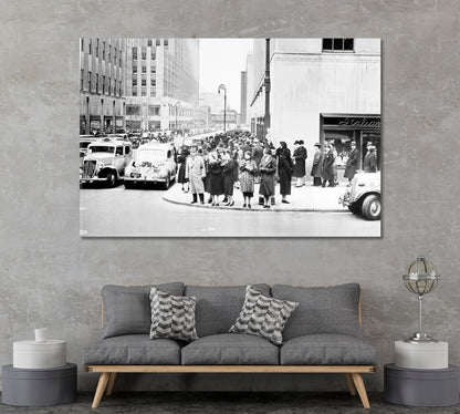 Fifth Avenue and 50th Street with Rockefeller Plaza New York 1938 Canvas Print ArtLexy 1 Panel 24"x16" inches 