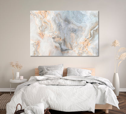 Marble with Grey and Gold Veins Canvas Print ArtLexy 1 Panel 24"x16" inches 