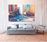 Downtown Los Angeles Traffic Canvas Print ArtLexy 1 Panel 24"x16" inches 