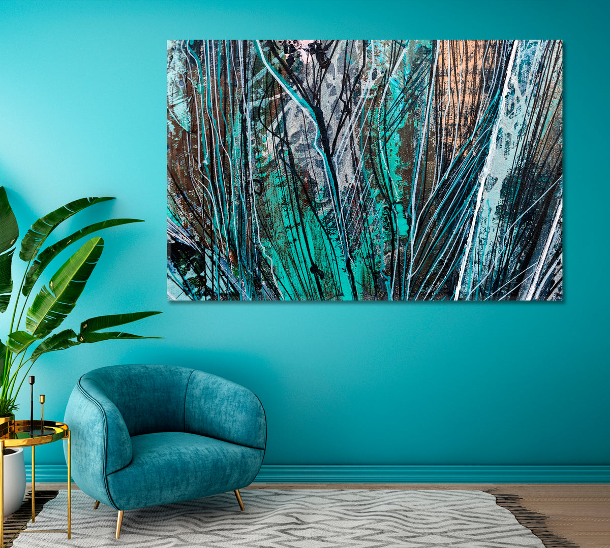 Abstract Colorful Lines Canvas Print ArtLexy 1 Panel 24"x16" inches 
