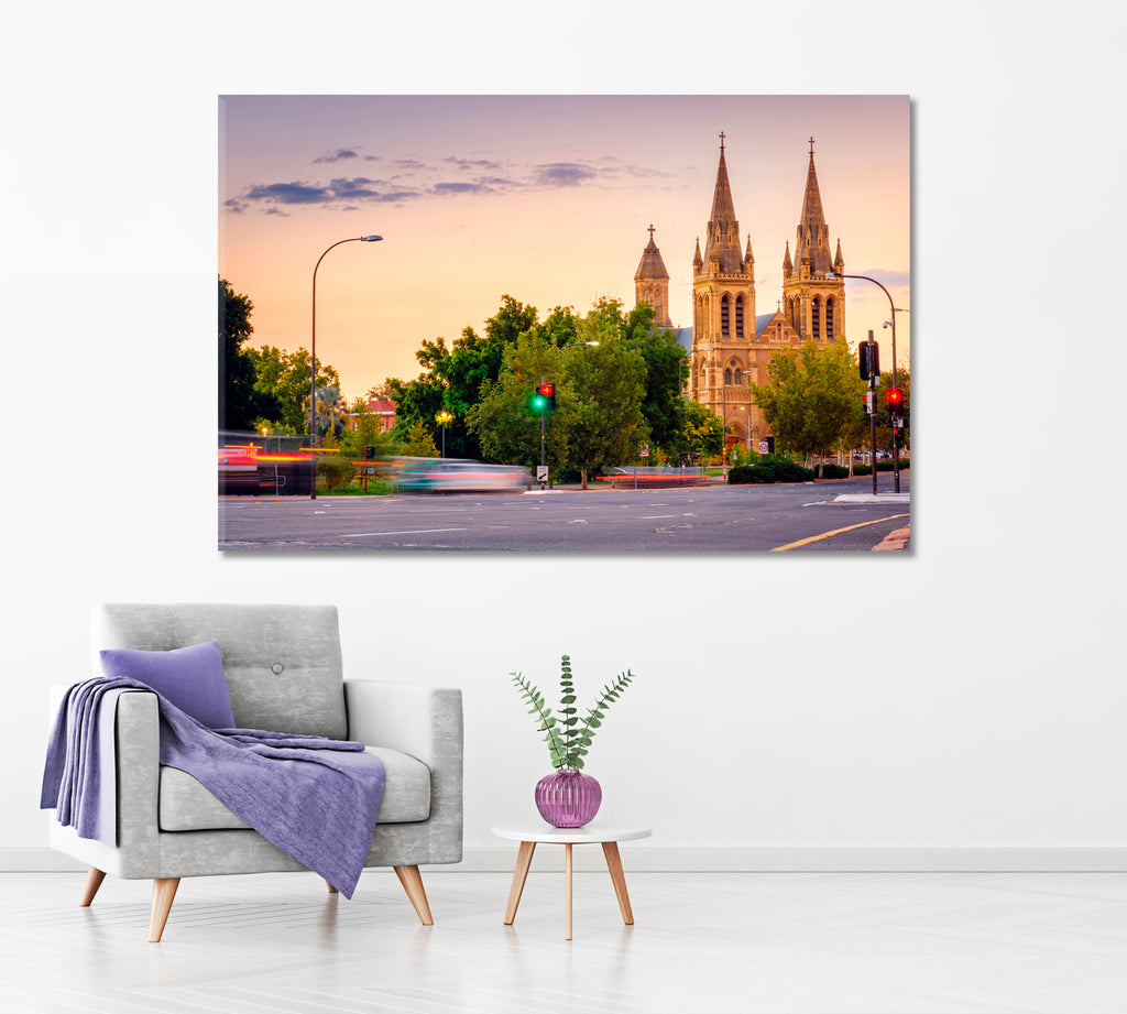 St. Peter's Cathedral Adelaide Canvas Print ArtLexy 1 Panel 24"x16" inches 