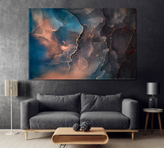Abstract Fluid Marble Canvas Print ArtLexy 1 Panel 24"x16" inches 