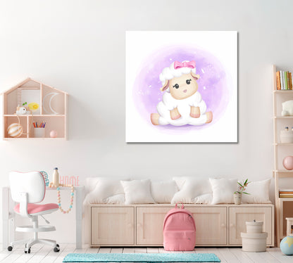 Cute Baby Sheep Canvas Print ArtLexy   