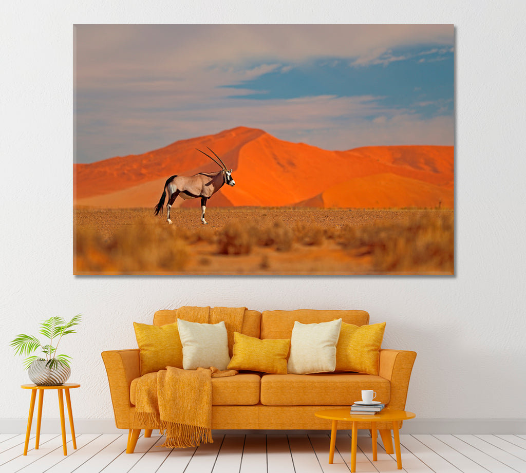Oryx Antelope In Namib-Naukluft National Park Namibia Canvas Print ArtLexy 1 Panel 24"x16" inches 