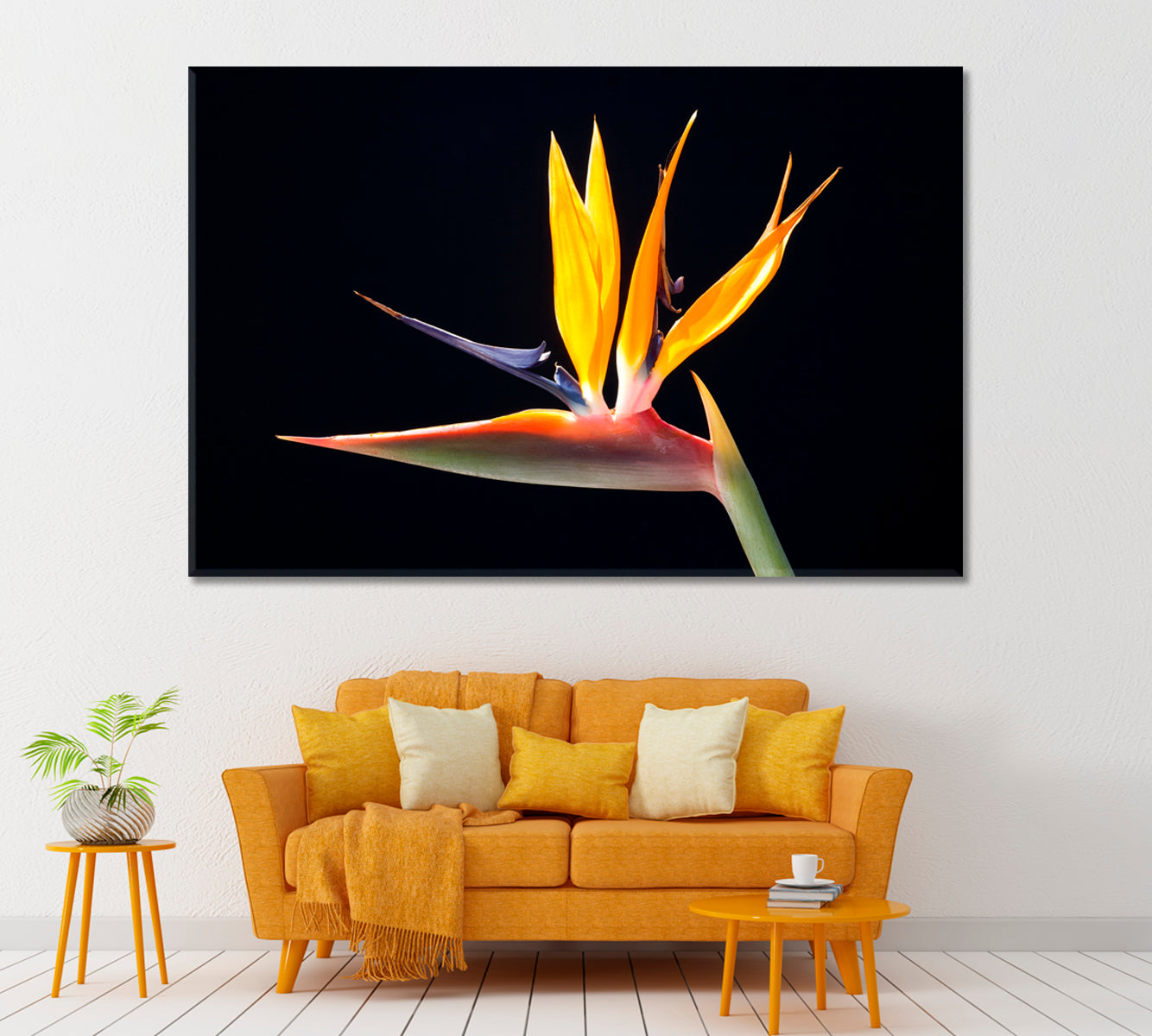 Strelitzia Bird of Paradise Flower Canvas Print ArtLexy 1 Panel 24"x16" inches 