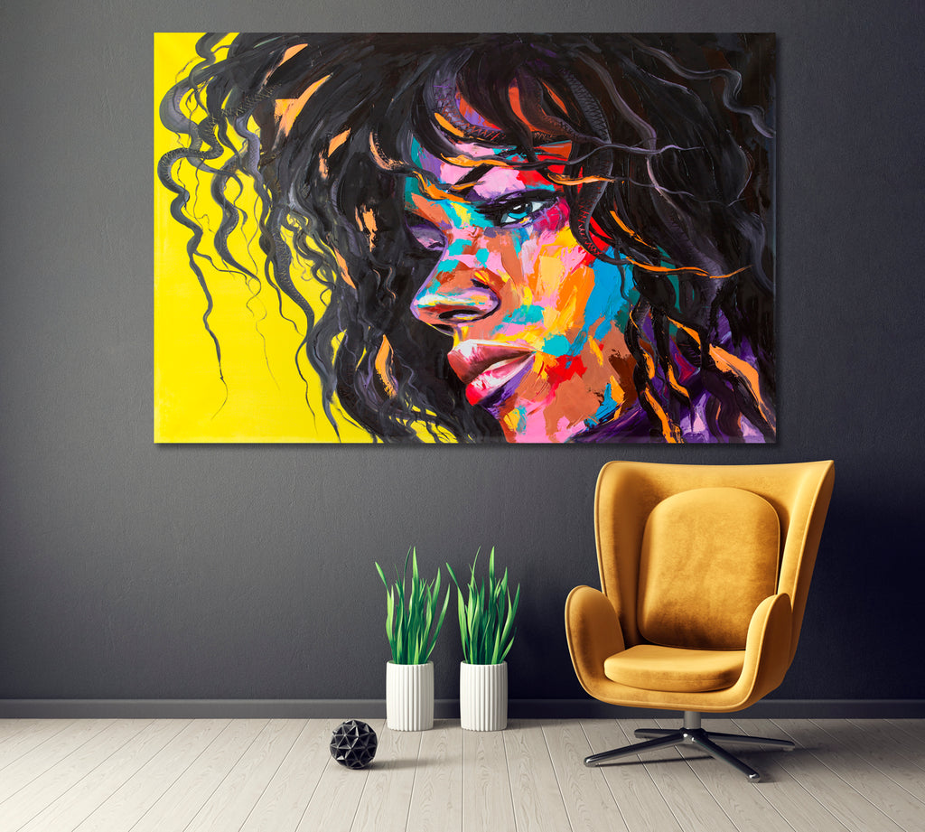 Angry Woman Face Canvas Print ArtLexy 1 Panel 24"x16" inches 
