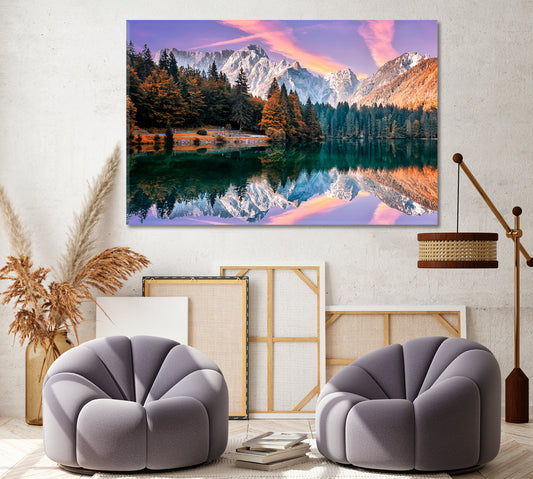 Fusine Lake Italy Canvas Print ArtLexy 1 Panel 24"x16" inches 