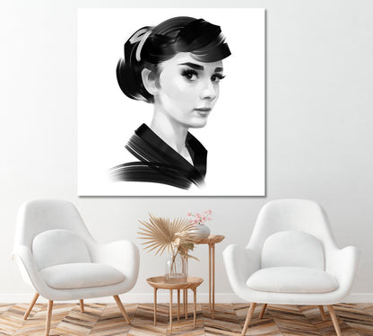 Audrey Hepburn Portrait Canvas Print ArtLexy   