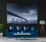 New York City Skyline Black and White Canvas Print ArtLexy 1 Panel 24"x16" inches 