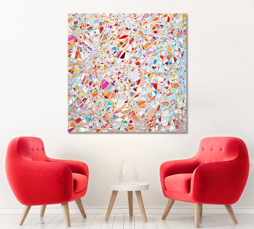Abstract Colored Glass Canvas Print ArtLexy 1 Panel 12"x12" inches 