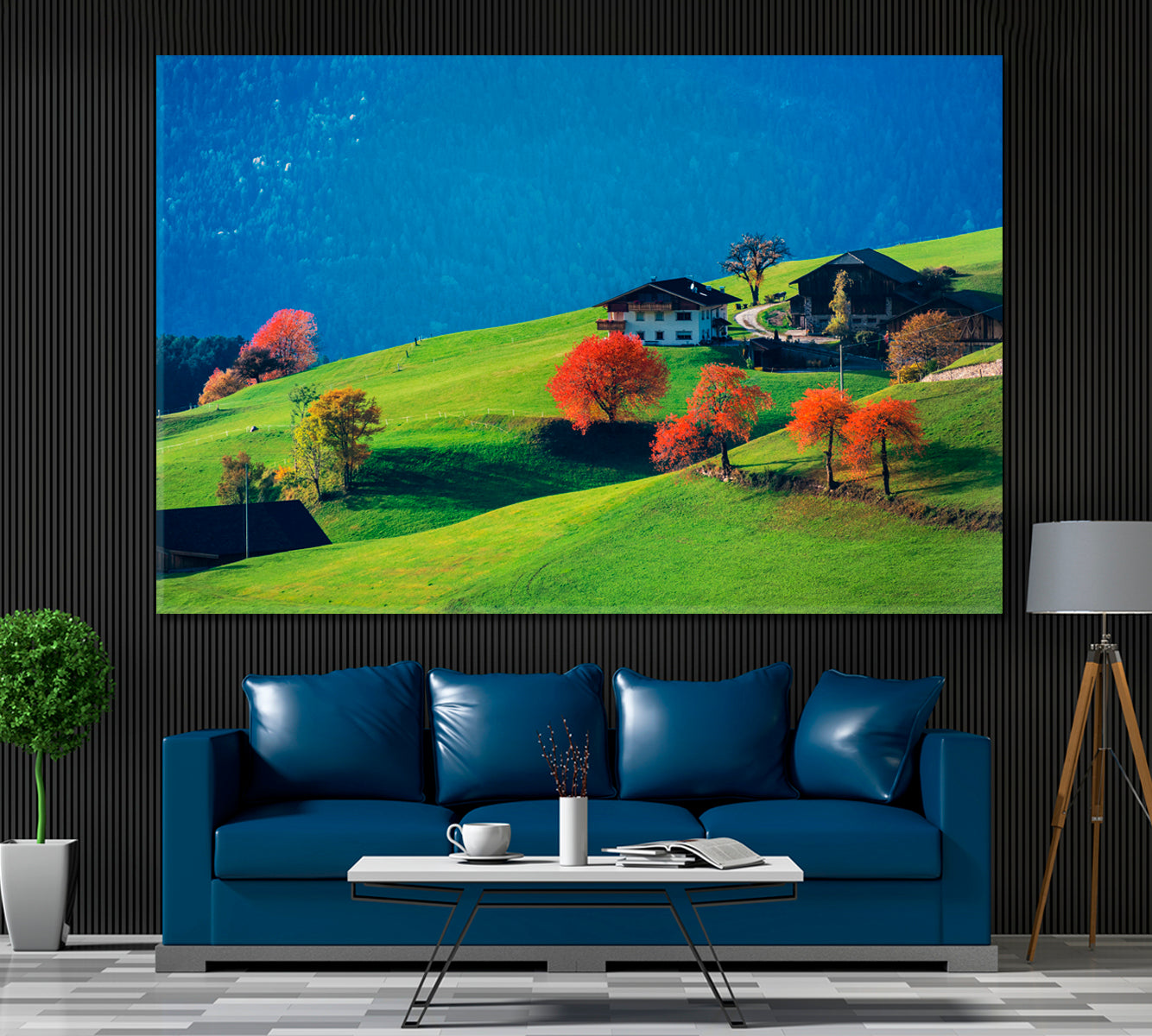 Village in Dolomites North Italy Canvas Print ArtLexy 1 Panel 24"x16" inches 
