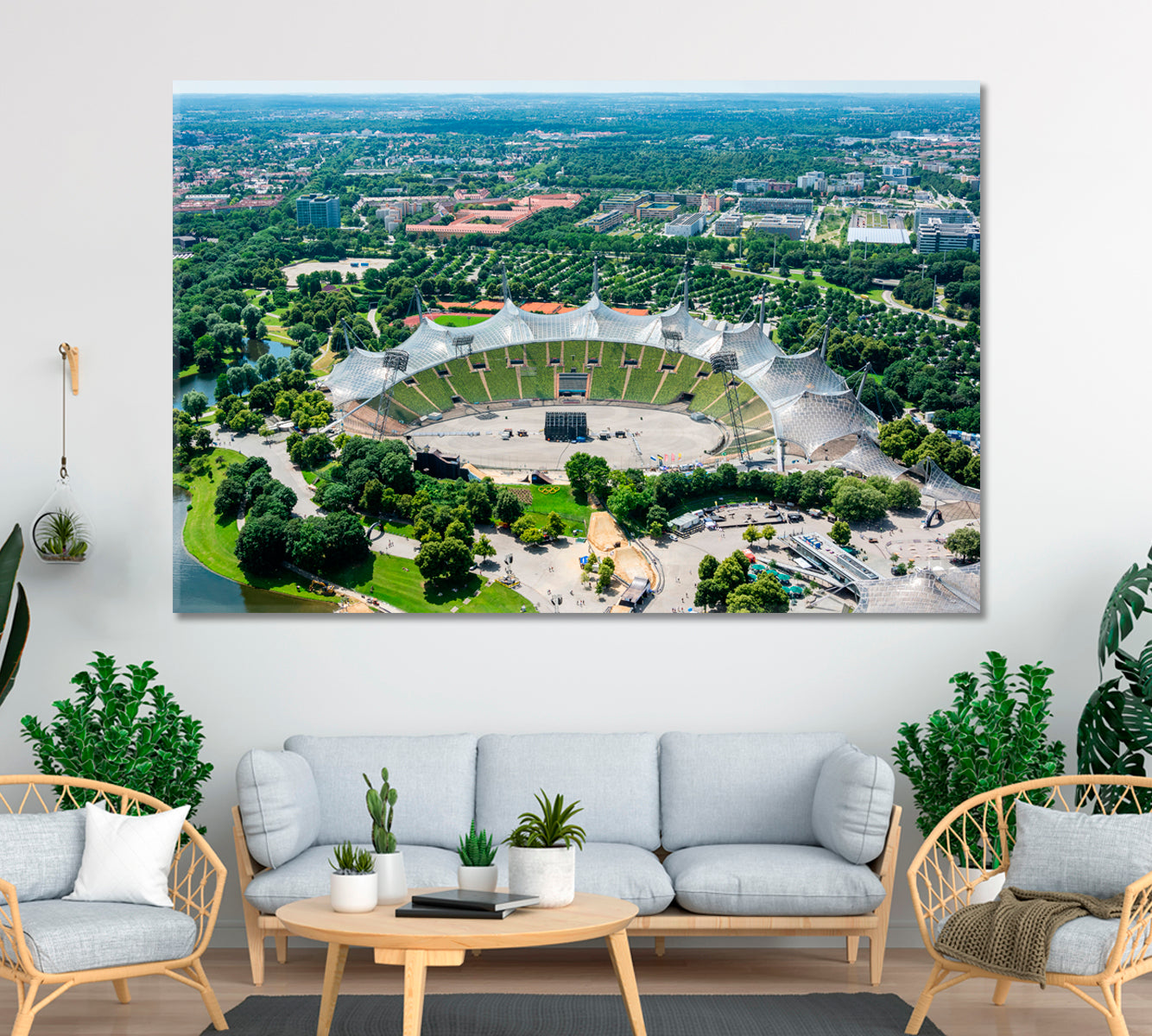 Olympiastadion Munich Germany Canvas Print ArtLexy 1 Panel 24"x16" inches 