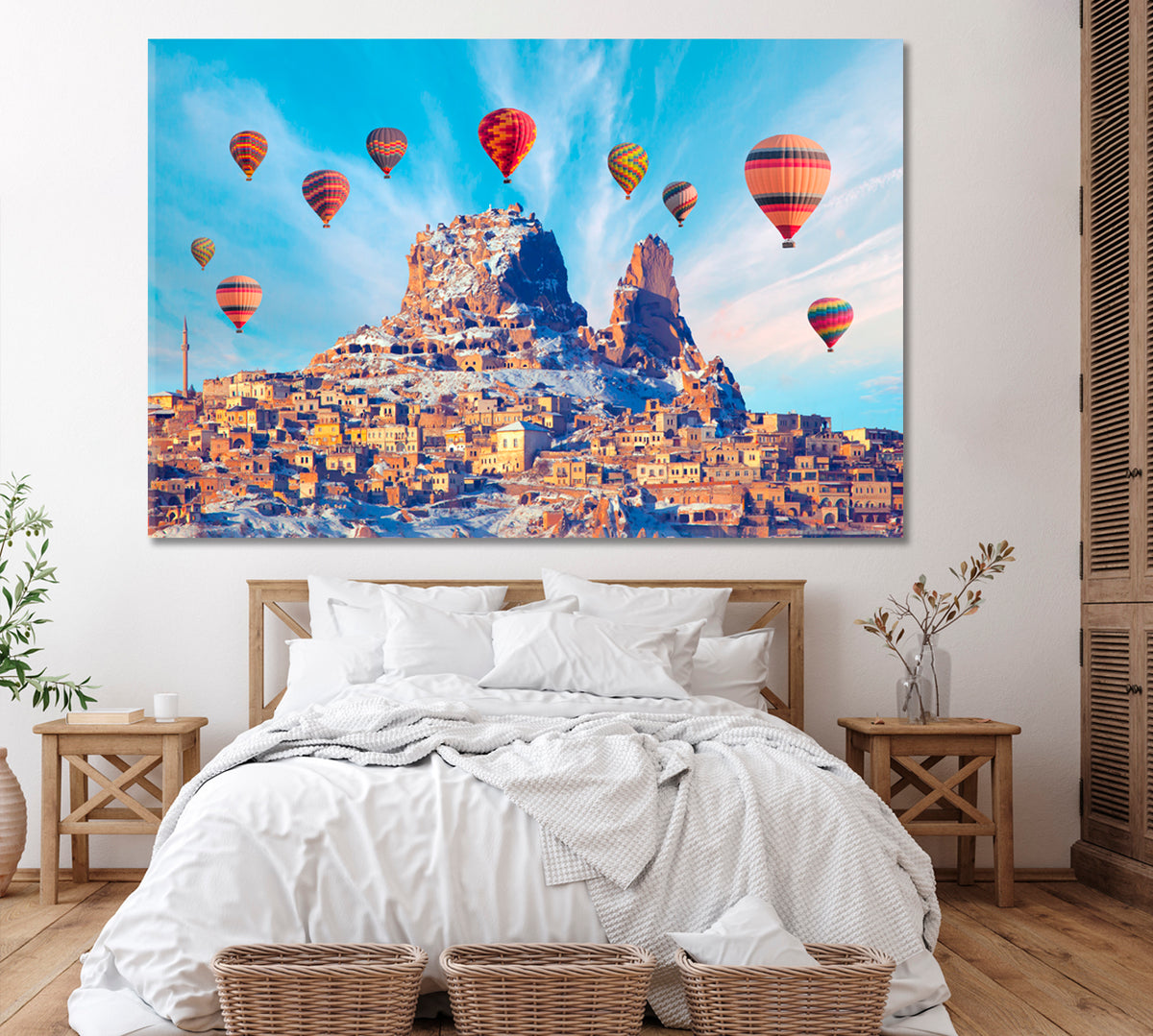 Hot Air Balloons over Cappadocia Turkey Canvas Print ArtLexy 1 Panel 24"x16" inches 