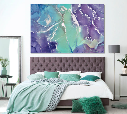 Abstract Purple Marble with Veins Canvas Print ArtLexy 1 Panel 24"x16" inches 