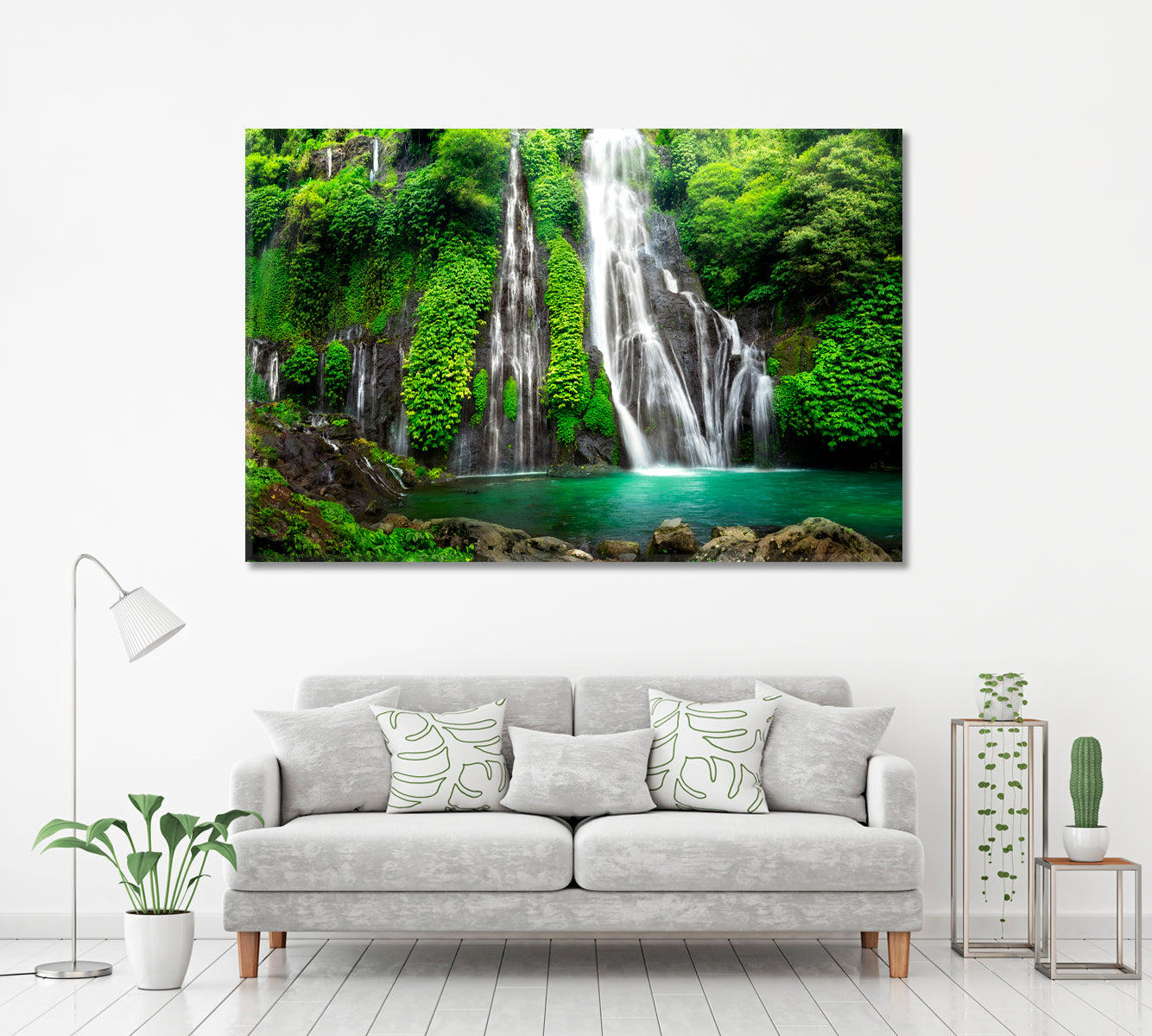 Banyumala Twin Waterfall Bali Canvas Print ArtLexy 1 Panel 24"x16" inches 