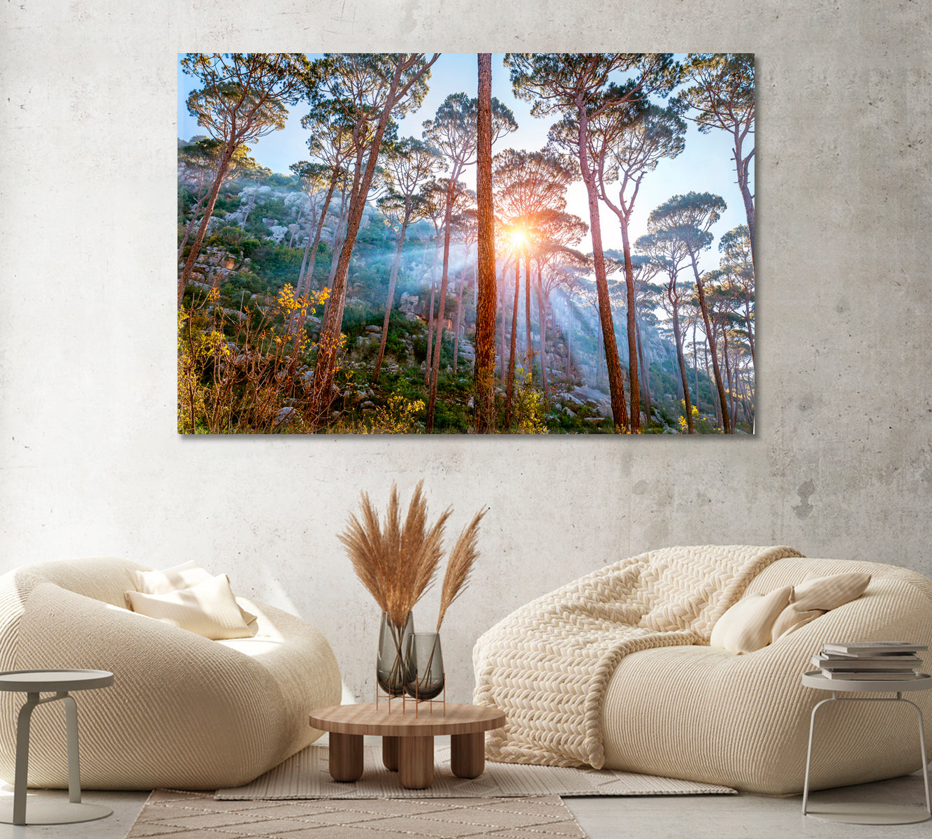 Beautiful Pine Trees Forest Landscape Canvas Print ArtLexy   