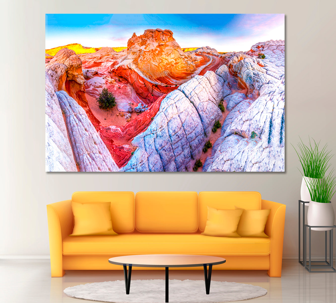 Red Rock Mountain Canyon Landscape Canvas Print ArtLexy 1 Panel 24"x16" inches 