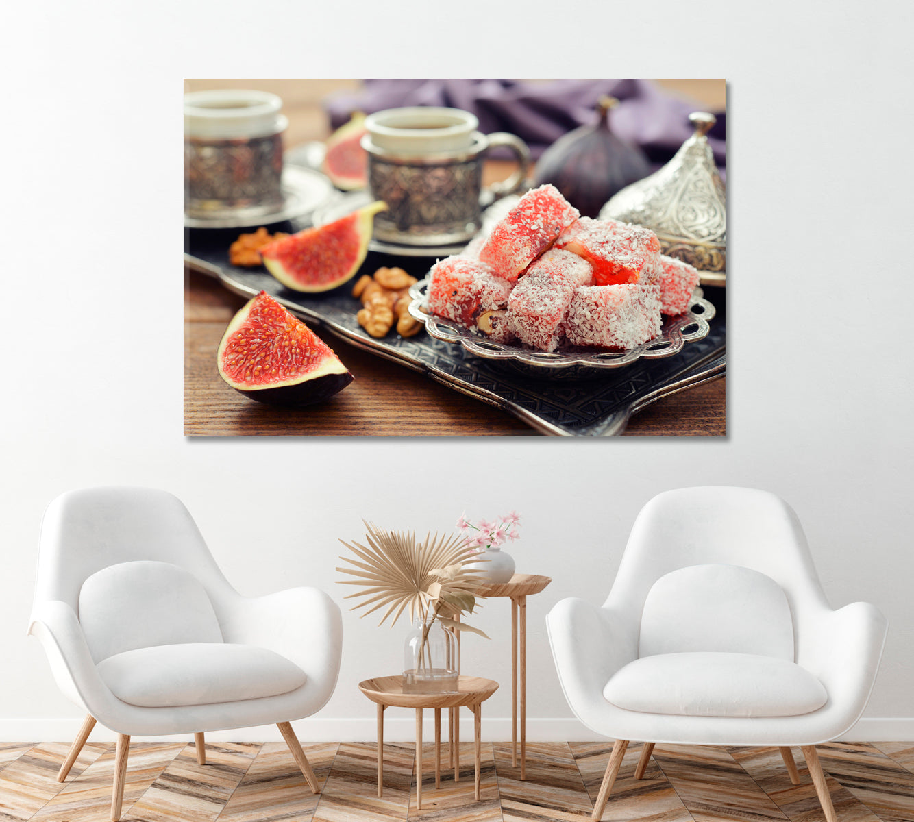 Cup of Coffee with Turkish Delight Canvas Print ArtLexy   