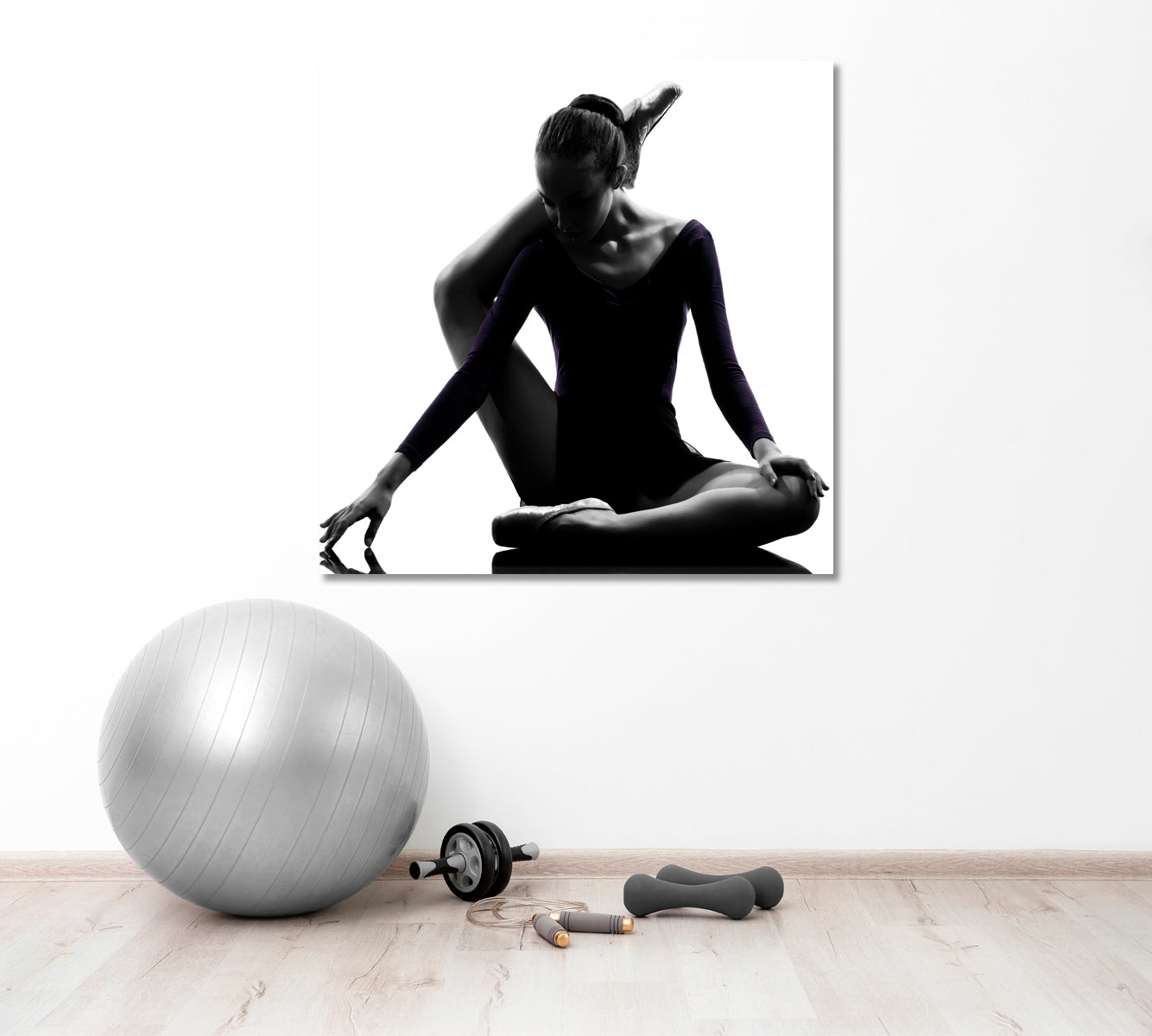 Ballerina in Black and White Canvas Print ArtLexy 1 Panel 12"x12" inches 