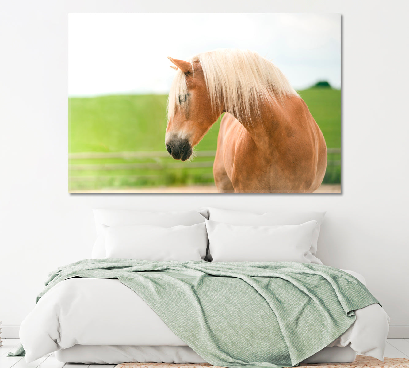 Beautiful Haflinger Horse Canvas Print ArtLexy 1 Panel 24"x16" inches 