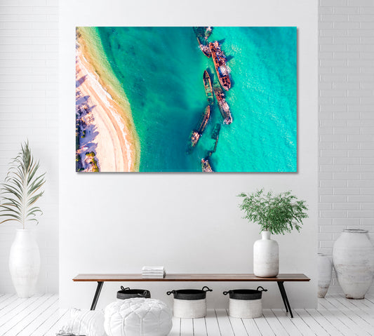 Tangalooma Shipwrecks off Moreton Island Canvas Print ArtLexy   