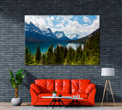 St Mary Lake in Glacier National Park Montana Canvas Print ArtLexy 1 Panel 24"x16" inches 
