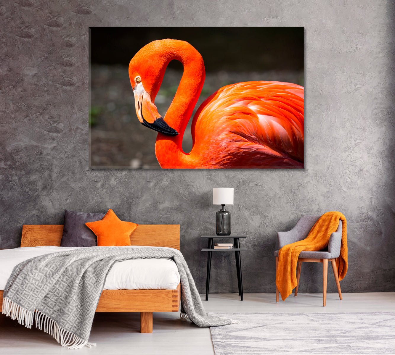 American Flamingo Canvas Print ArtLexy 1 Panel 24"x16" inches 