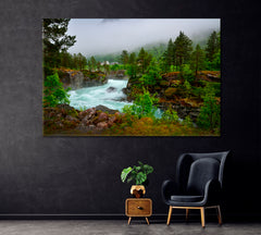 Mountain Landscape Canvas Print ArtLexy 1 Panel 24"x16" inches 