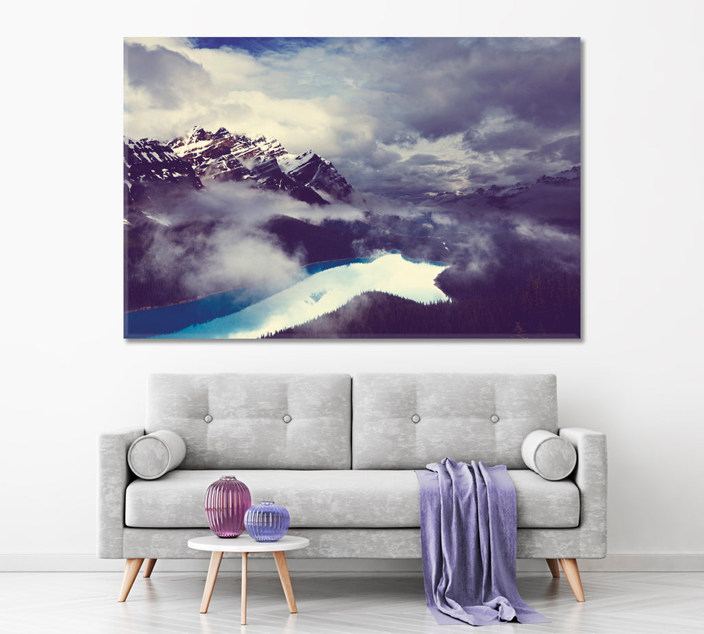 Canadian Mountains Canvas Print ArtLexy 1 Panel 24"x16" inches 