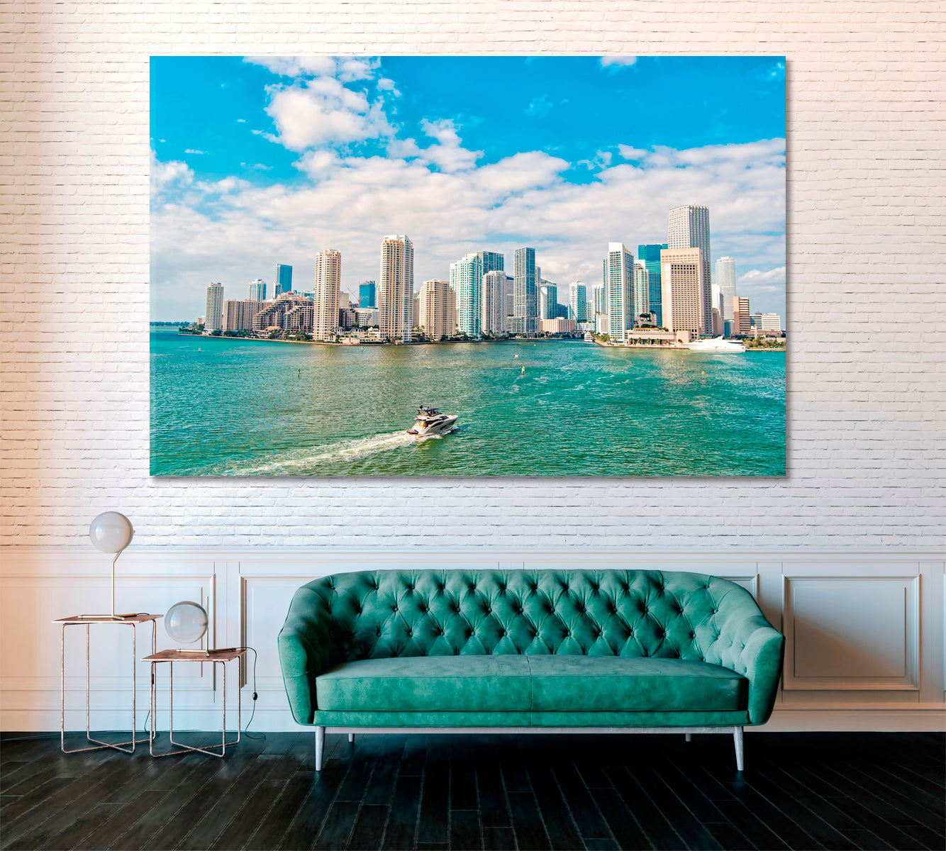 Downtown Miami Canvas Print ArtLexy 1 Panel 24"x16" inches 