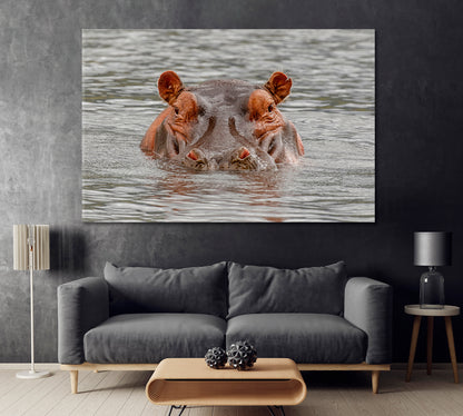 Hippopotamus Ngorongoro Crater Tanzania Africa Canvas Print ArtLexy   