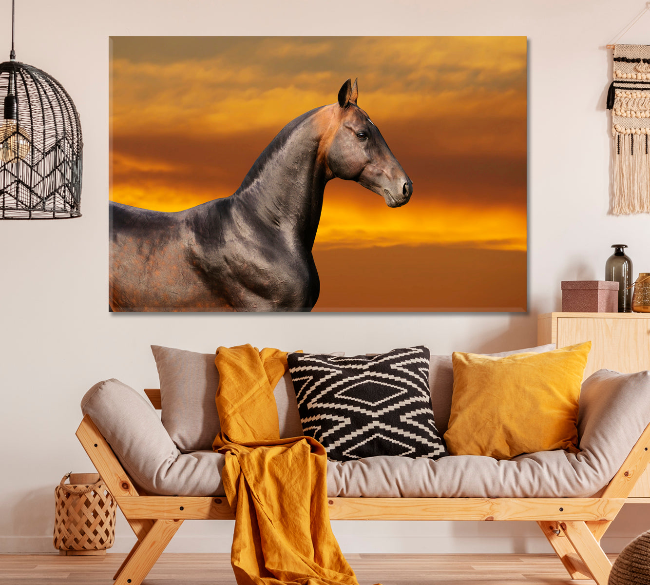 Akhal-Teke Horse Canvas Print ArtLexy 1 Panel 24"x16" inches 