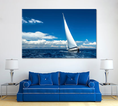 Sailing Ship in Sea Canvas Print ArtLexy 1 Panel 24"x16" inches 