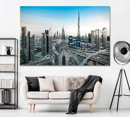 Dubai Modern City Skyline United Arab Emirates Canvas Print ArtLexy 1 Panel 24"x16" inches 