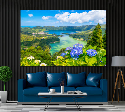 Seven Cities Lake Azores Canvas Print ArtLexy 1 Panel 24"x16" inches 