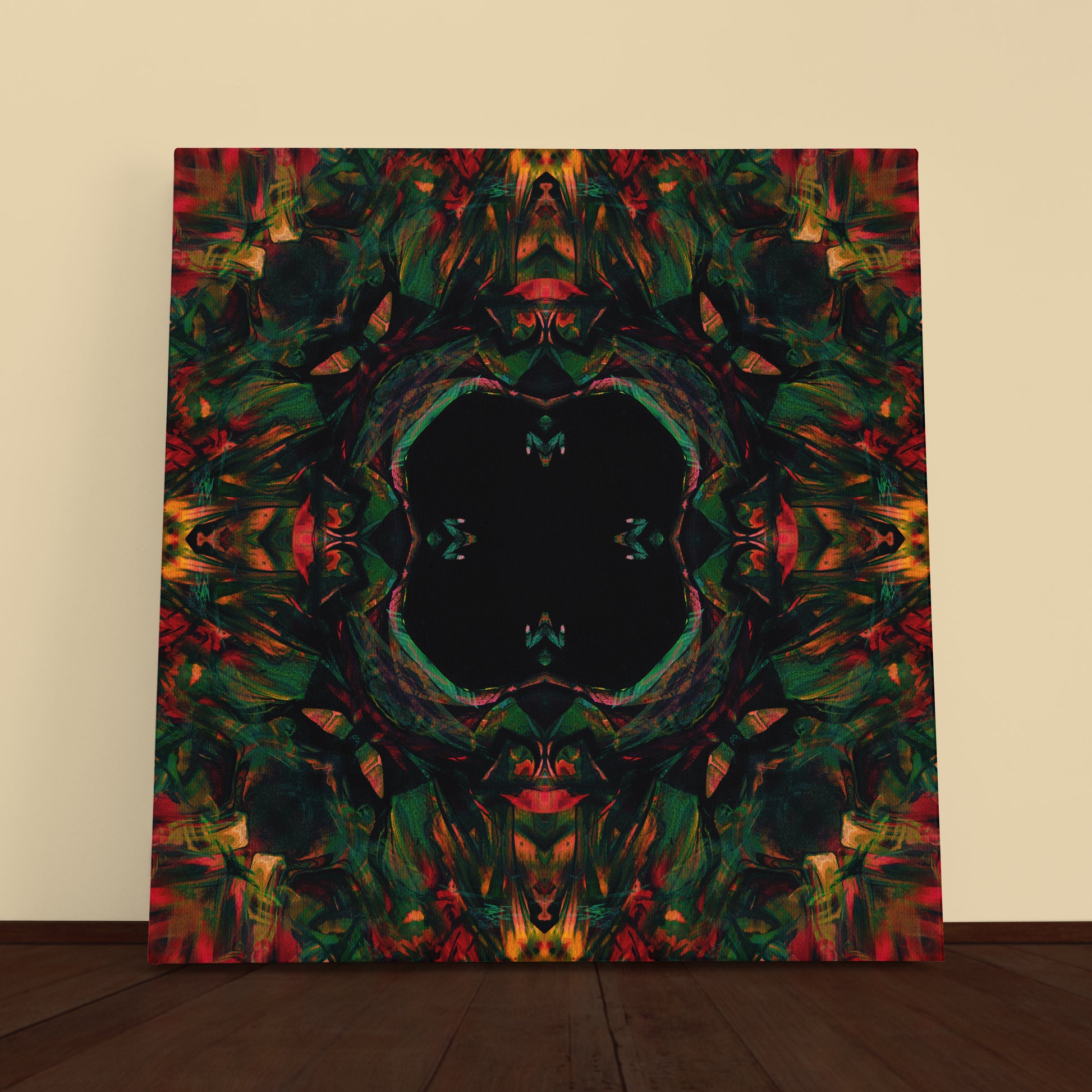 Green Kaleidoscope Pattern Canvas Print ArtLexy   