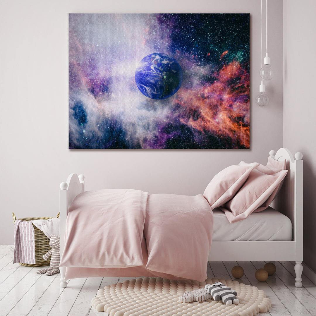 Planet Earth Canvas Print ArtLexy 1 Panel 24"x16" inches 