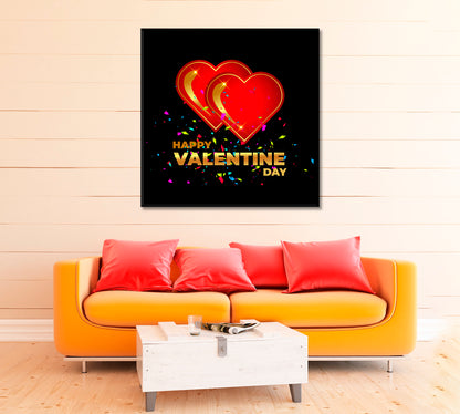 Happy Valentine's Day Canvas Print ArtLexy 1 Panel 20"x20" inches 
