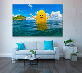 Surfer with Yellow Surfboard Canvas Print ArtLexy   
