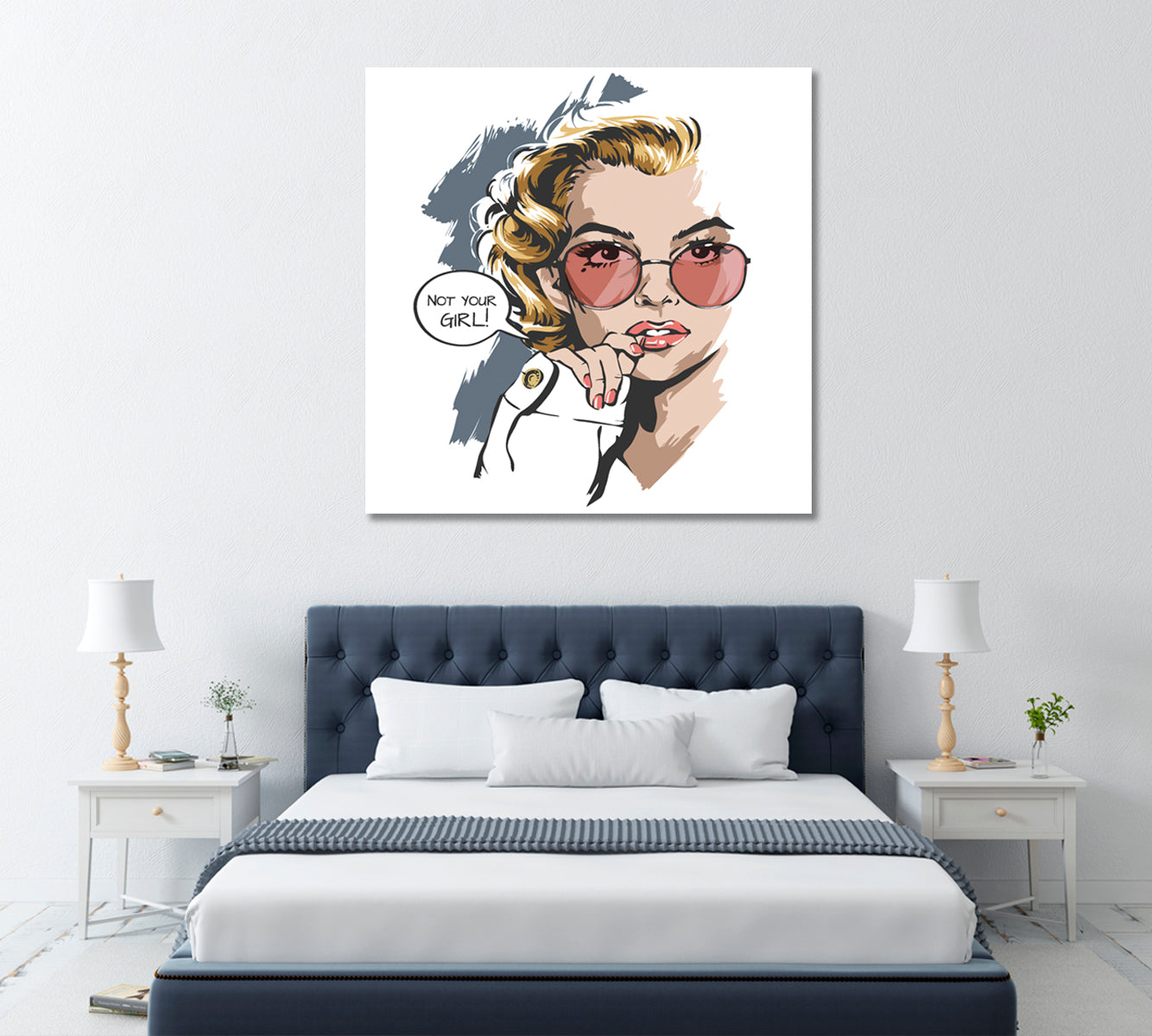 Blonde Woman in Sunglasses Canvas Print ArtLexy   