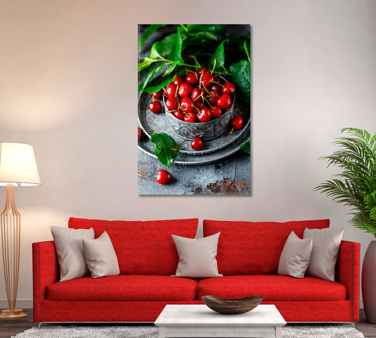 Ripe Sweet Cherry Canvas Print ArtLexy 1 Panel 16"x24" inches 