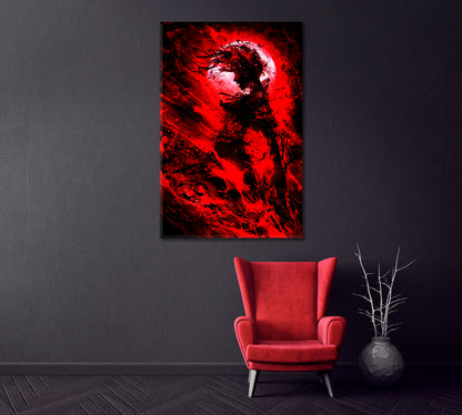 Vampire Against Full Blood Moon Canvas Print ArtLexy   