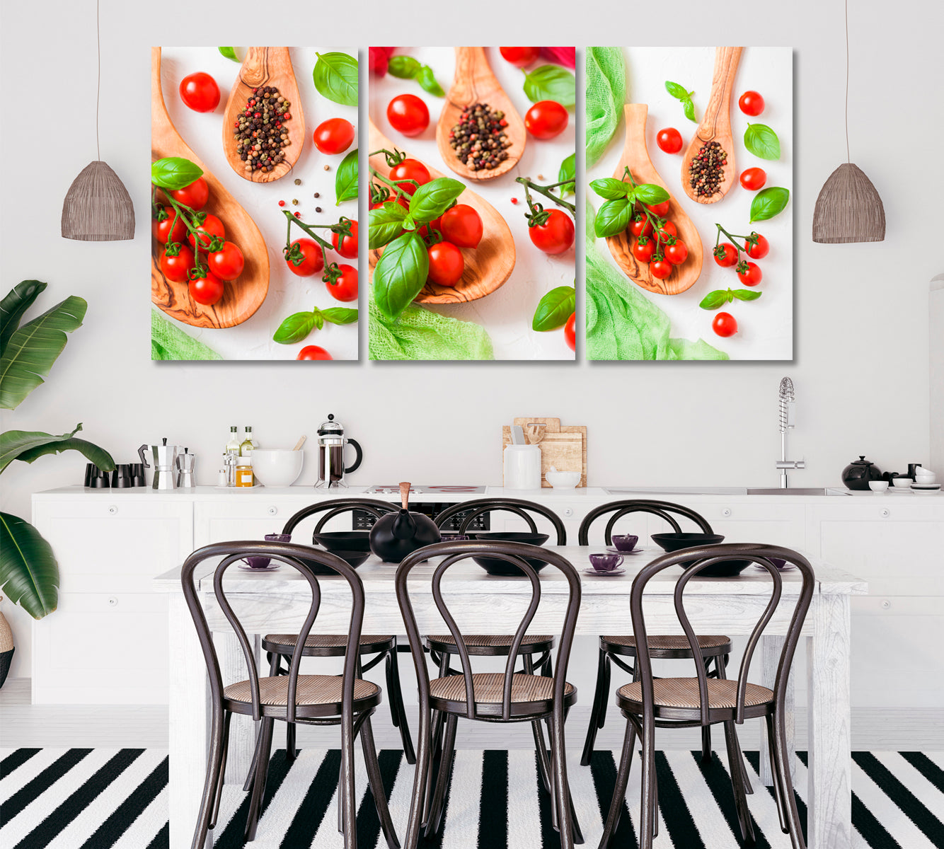 Set of 3 Sugardrop Tomatoes and Black Pepper Canvas Print ArtLexy   
