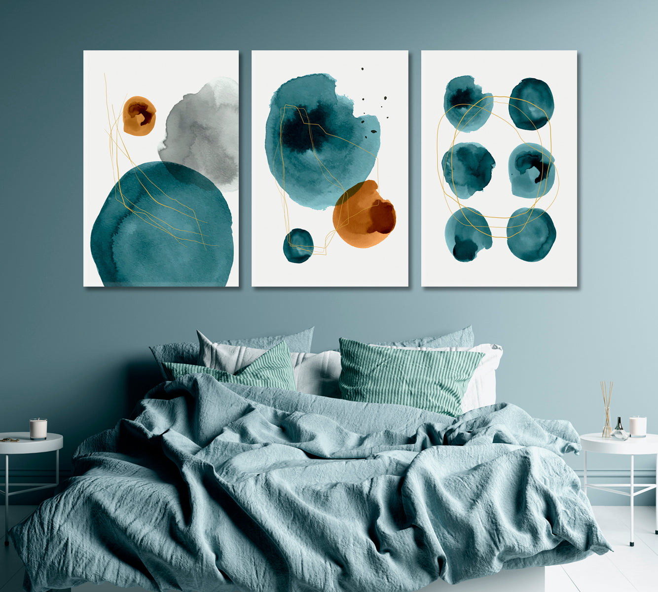 Set of 3 Abstract Minimalist Circles Canvas Print ArtLexy   